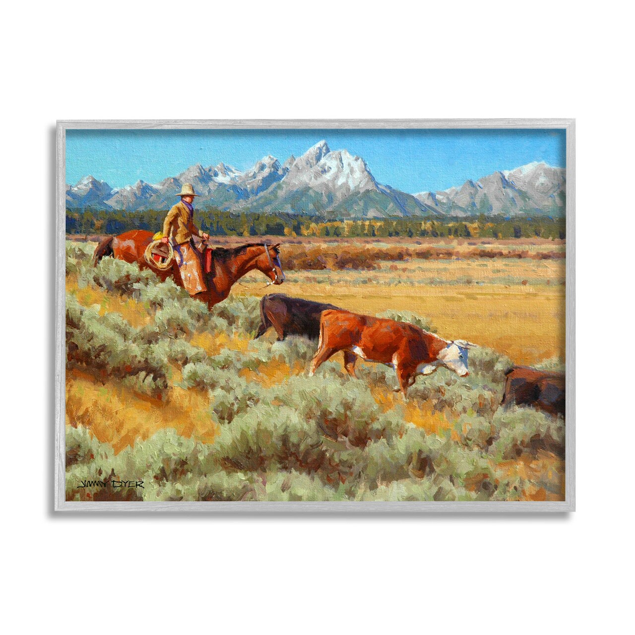 Stupell Industries Western Ranch Horse Cattle Framed Giclee Art